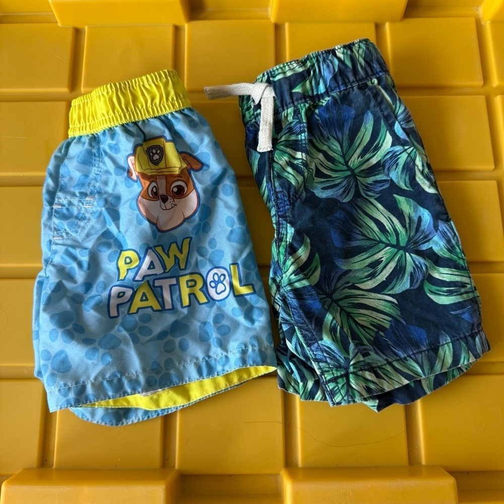 Paw Patrol Swim Truck 18M and Children’s Place Tropical Short 2T Vacation Pool